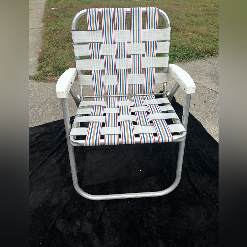 Vintage Webbed Aluminum Lawn Chair